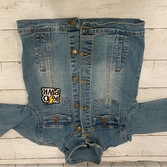 Wee Monster Girl's Denim Jacket Size 8 Heart electric patch cotton kid power - Picture 15 of 15